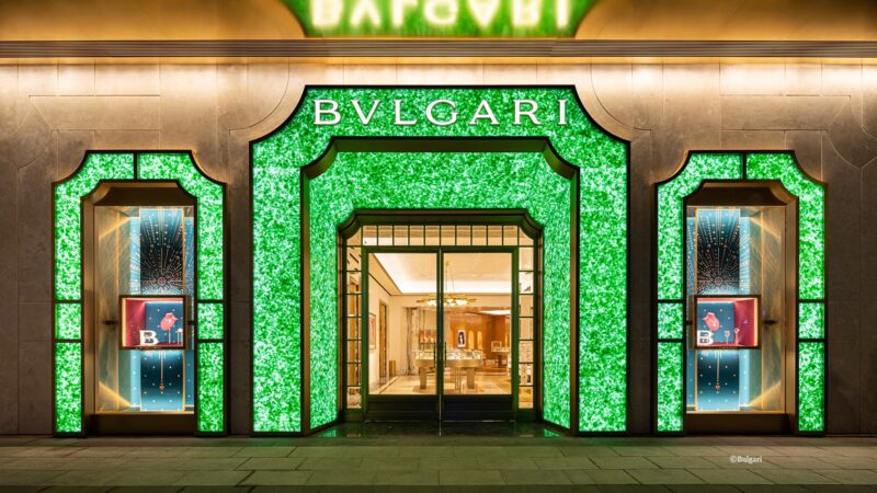 Bulgari’s jade façade made from recycled champagne bottles! – India Art ...