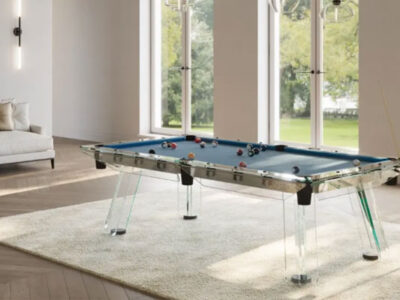 "impatia filotto glass pool table salone del mobile 2024 indiaartndesign"